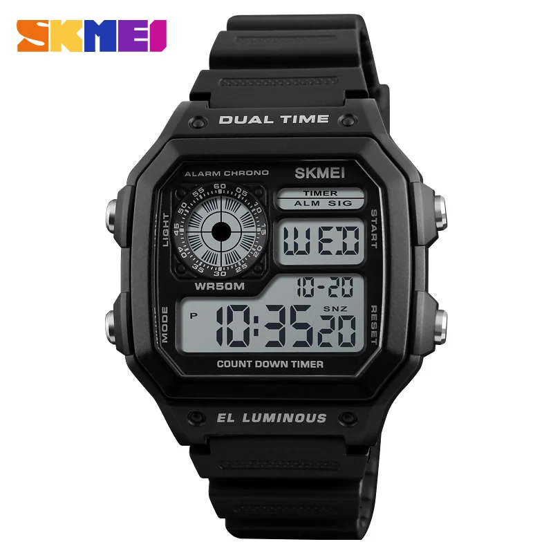 SKMEI 1299 hot sale digital waterproof fashion outdoor sport  multifunctional smart watch 2018