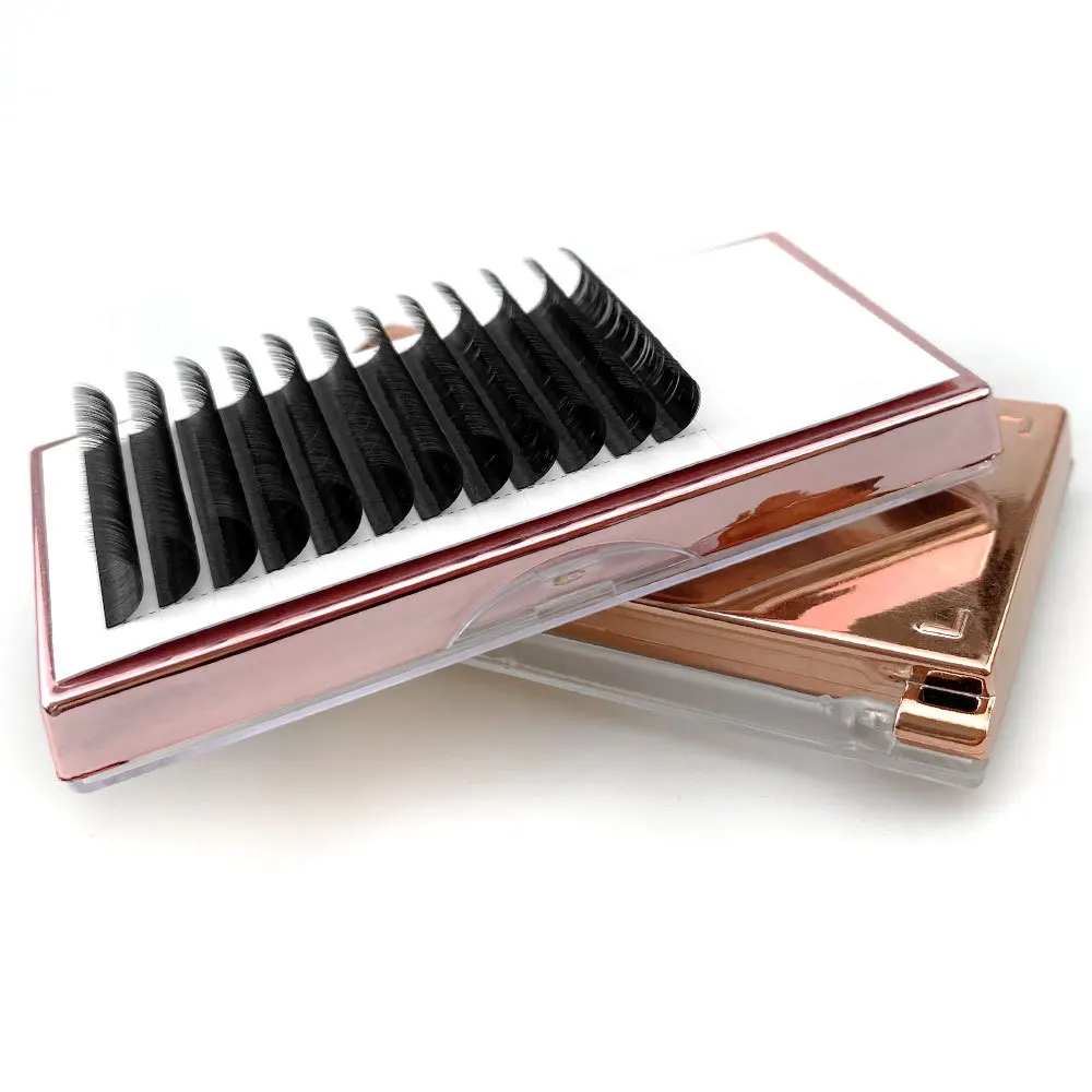 Wholesale Matte Black 0.03 0.05 0.07 Cashmere Auto Blooming Lashes Extension Soft Self Fanning Eyelashes Handmade
