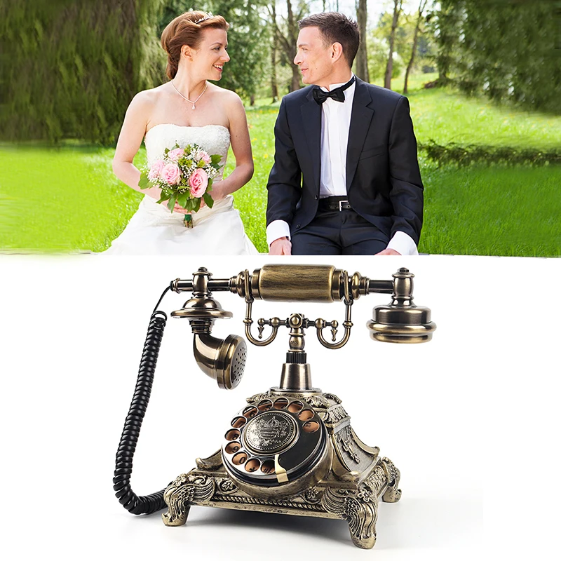 Bronze voice recording audio guestbook retro audio guestbook phone for wedding decoration