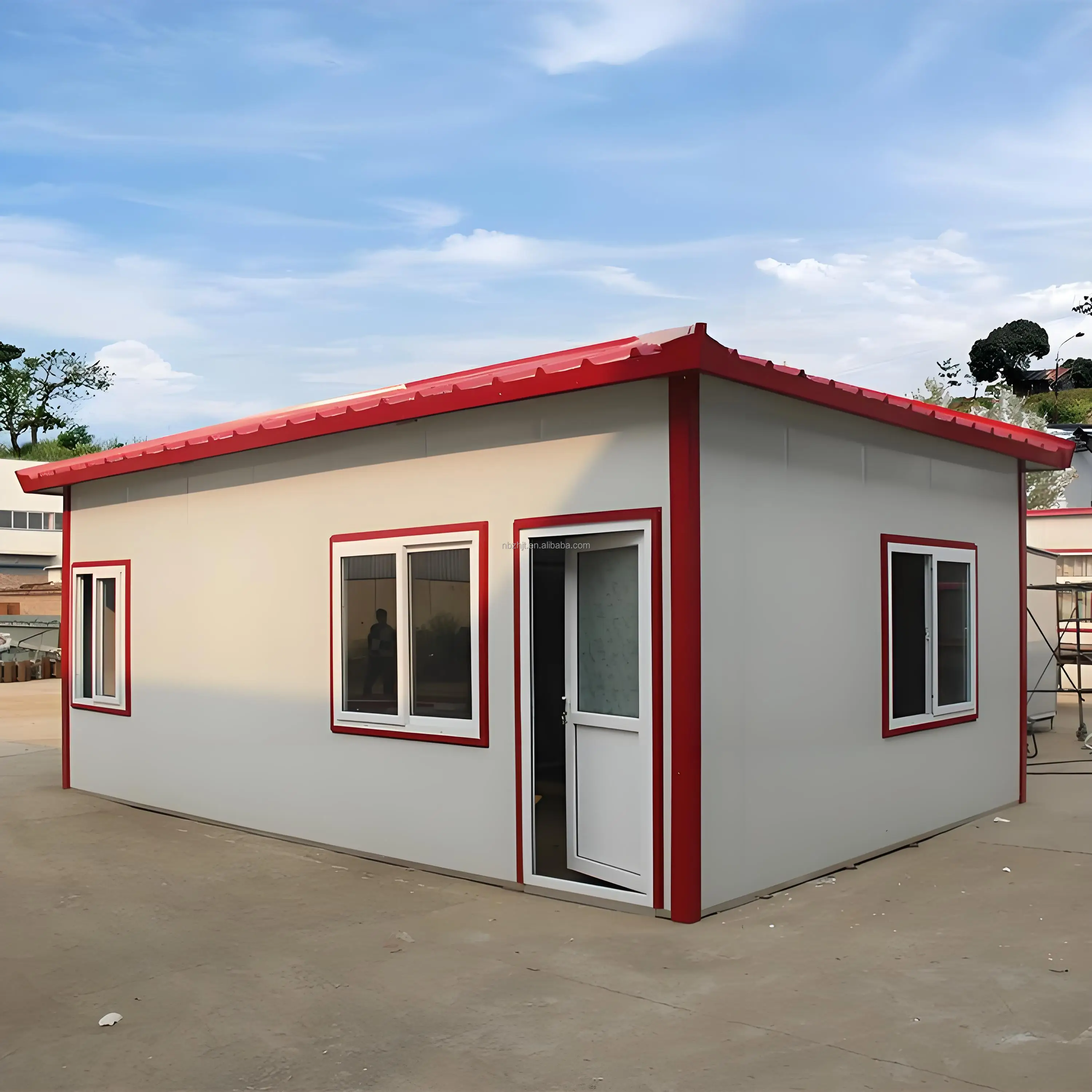 Rapid assembly of temporary dormitories and offices for container houses and mobile board building product types