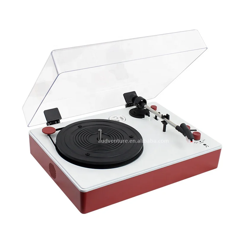 Vinyl Turntable Record Player with Dust Cover External Belt Drive Blue tooth Gramophone Phonograph