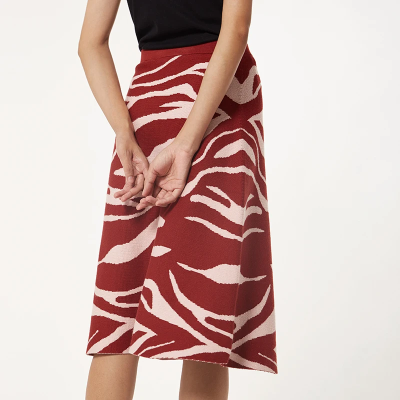 
New Winter Ladies Knitted Striped Skirt Cotton Sweater Custom Women 