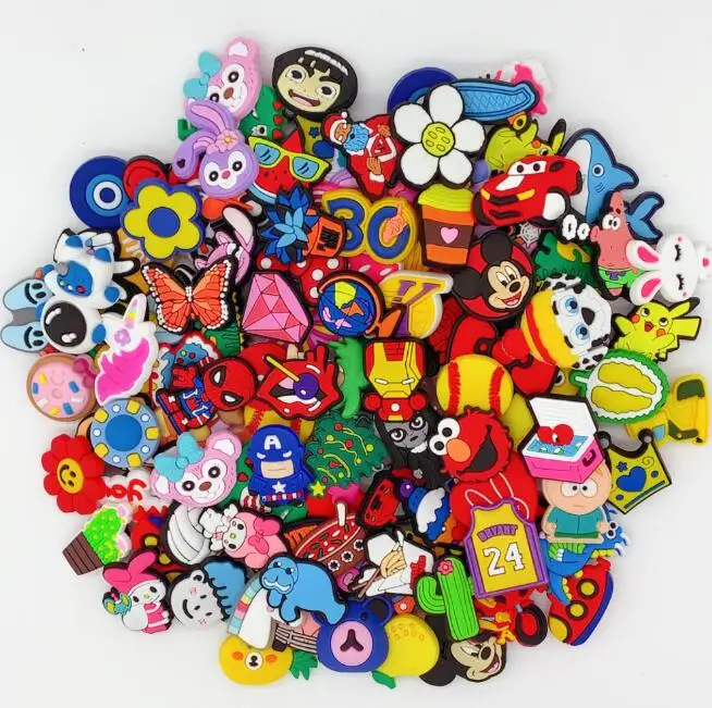100Pcs Pack Shoe Decorations Charms for Boys Teens Kids PVC Clog Accessories Pins