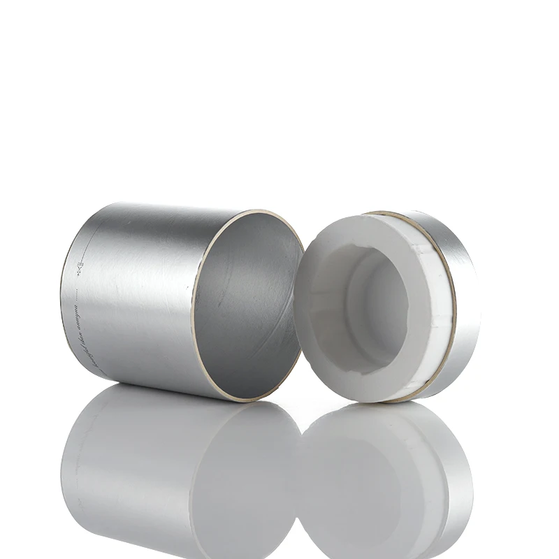 OEM Biodegradable Paper Tube Empty Cosmetic Containers Silver Cardboard Round Tube