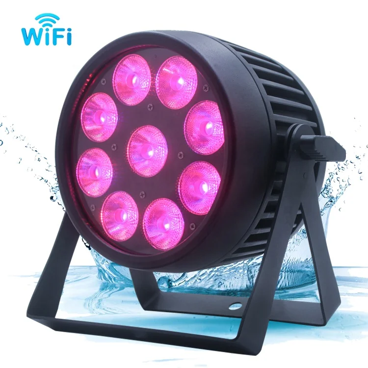 Stage wireless wash light 9x18w 6in1 flat battery powered led IP65 Waterproof 9x12W RGBAW UV LED par lights