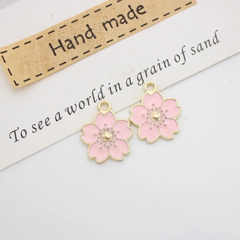 DIY drip alloy  five-petal flower pendant earrings bracelet necklace jewelry pendant flower key Buckle accessories