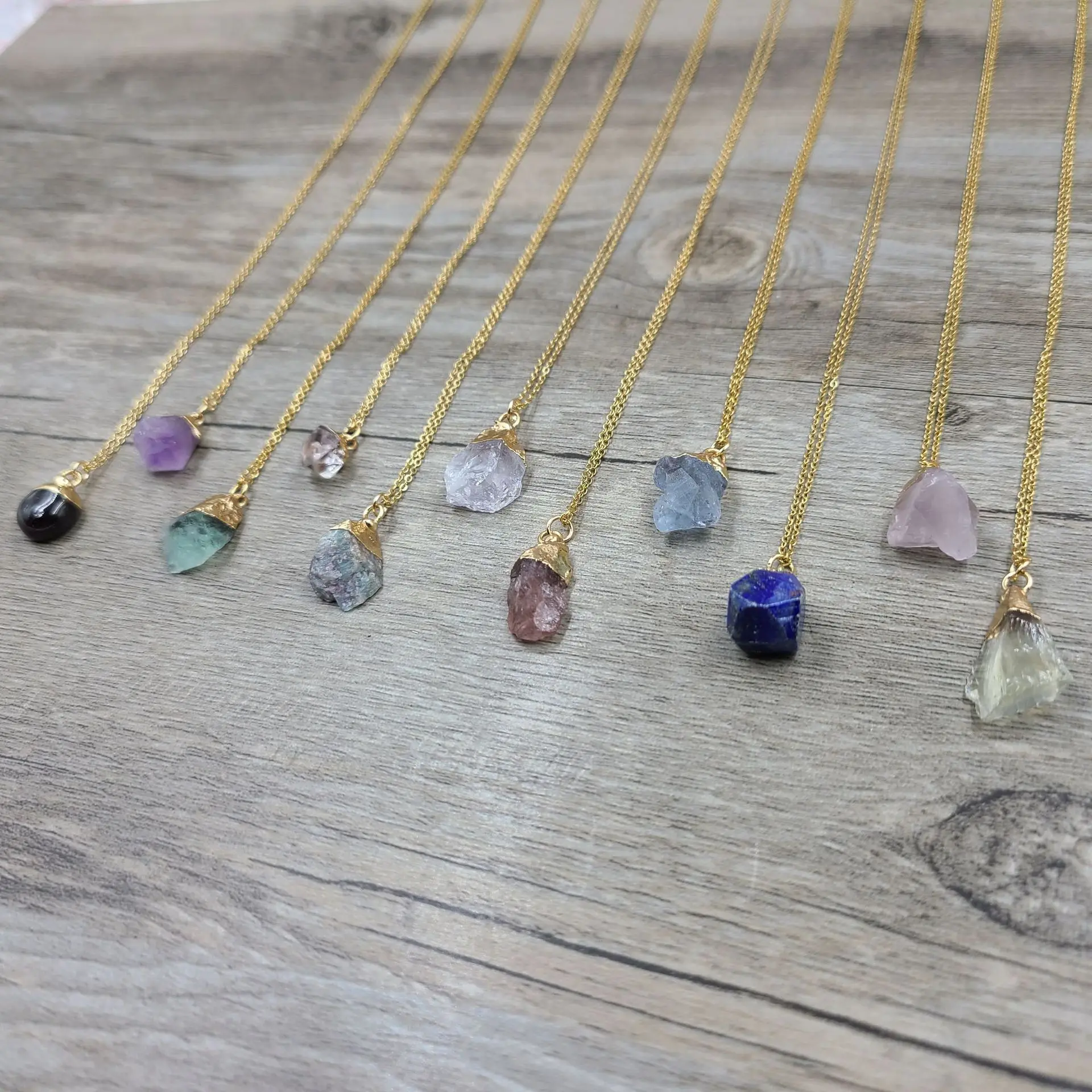 Fashion Sapphire Pendant Necklace Jewelry Wholesale Ruby Stone Necklace Women Natural Gemstone Birthstone Necklace