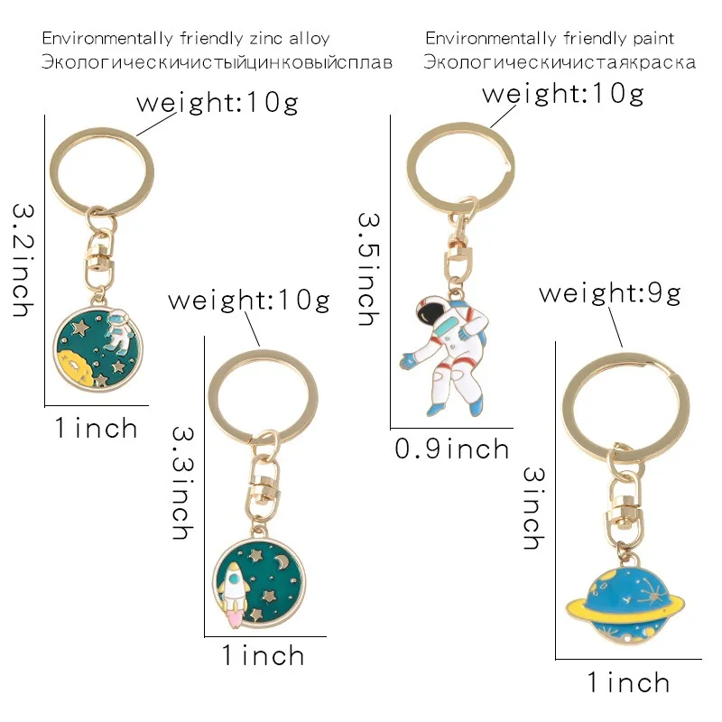 4 Styles Escape from the earth ! UFO Space Craft Astronaut Rocket Planet Spaceman Universe Star Key Ring KeyChain For astrophile