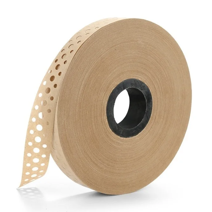 Factory hot sale personalized craft packaging recycled tape branded reinforced brown gummed/water activated  kraft paper tape