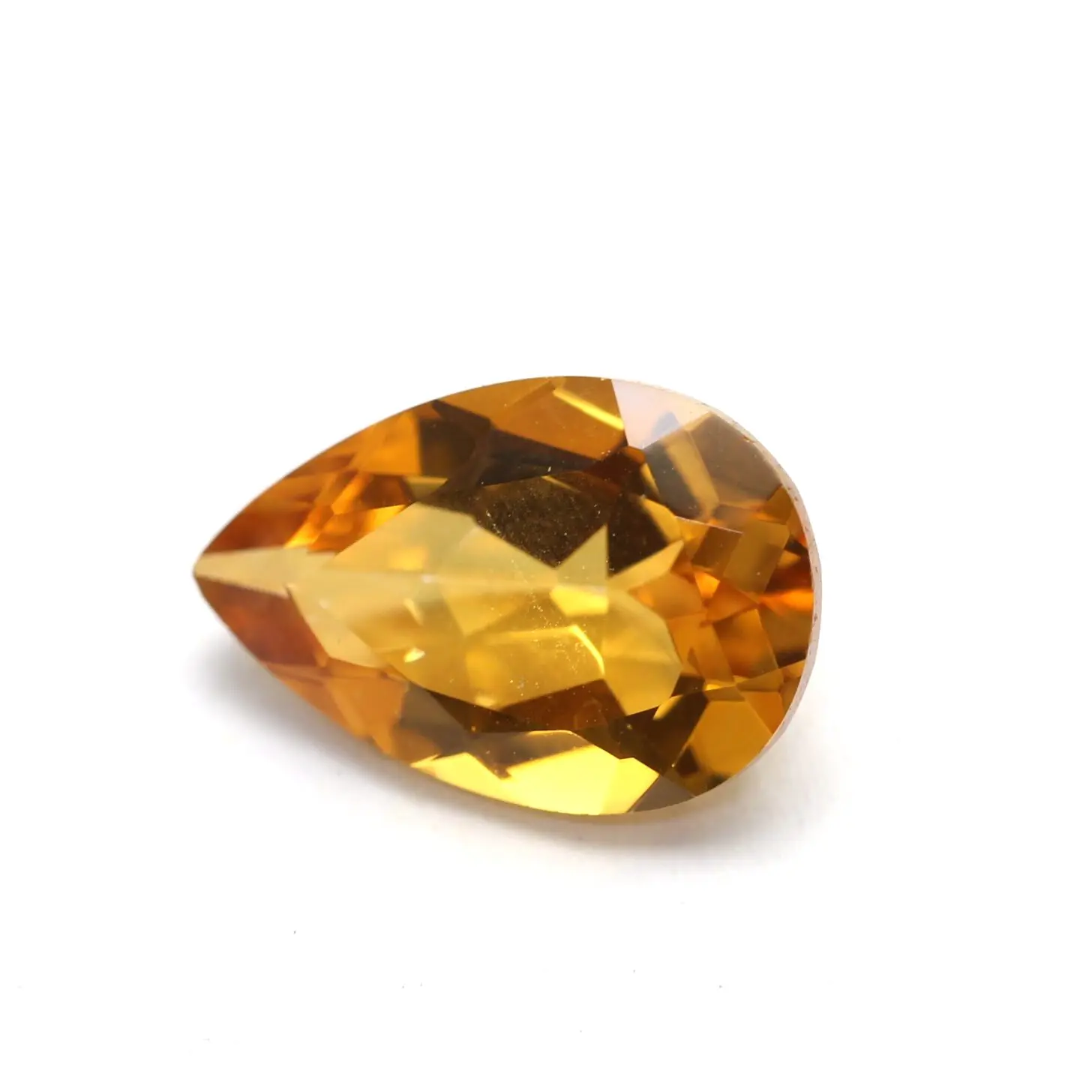 Natural Gemstone Citrine Color Pear Shaped Mystic Quartz