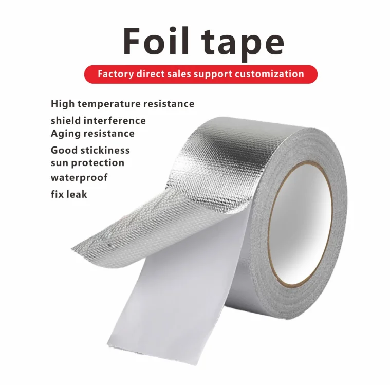 Aluminum Glass Cloth Tape Pu Ss201 Ss304 Food Grade Aluminum Tape Conveyor Aluminum Foil Tape Waterproof