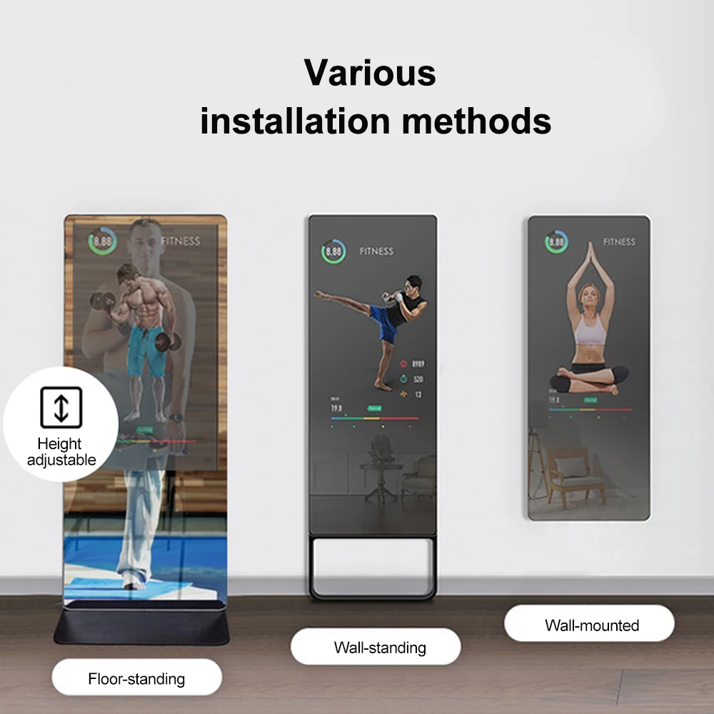 43 inch Gym Smart Fitness Mirror LCD Interactive Home Workouts Smart touch screen Mirror display