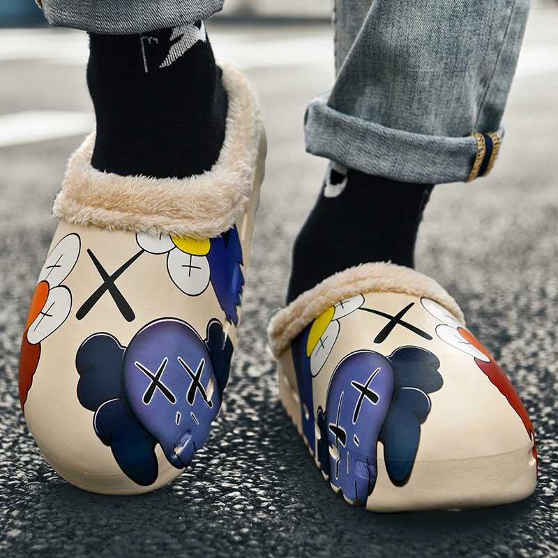  Женские мюли и тапки Fuzzy модные меховые сабо