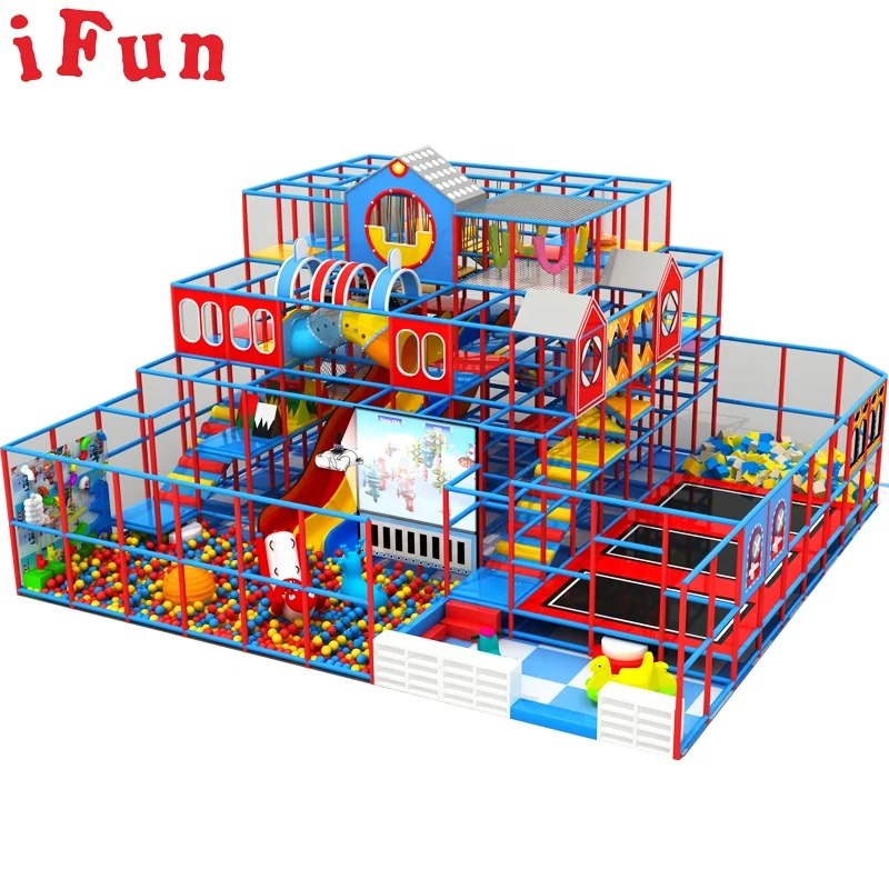 Indoor Kids Naughty Playground Equipment Ninja Course Adventure Park Tube Slides Soft Toddlers for Fun