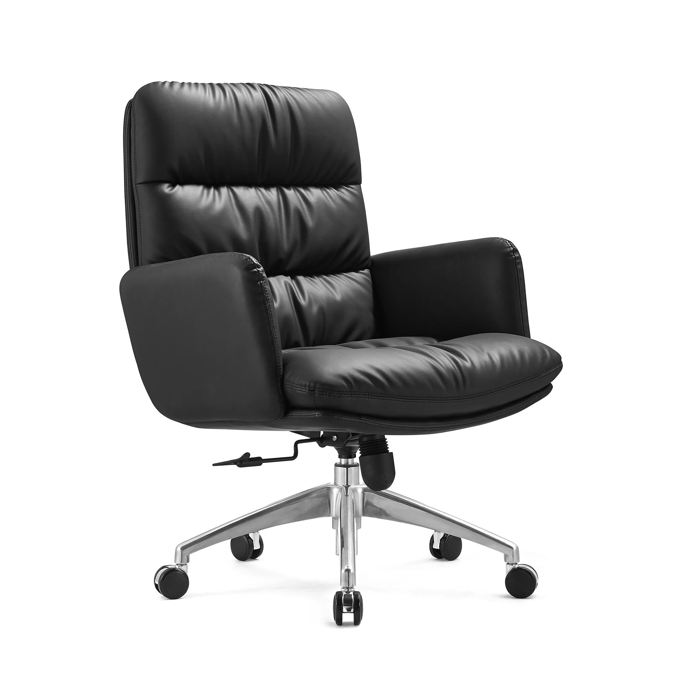 Modern simple comfortable sitting boss chair black leather office chair