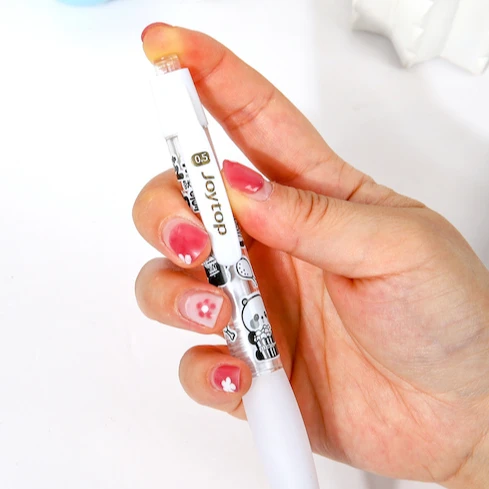 Joytop 3932-2 Wholesale Panda Promotional Student Cartoon 0.5Mm Retractable Plastic Clamp Neutral 36 Pens