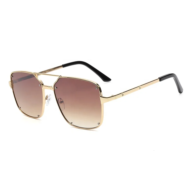 lentes de sol new stylish metal sunglasses men sun shades custom made eyeglasses polarized lens double bridge pilot sunglasses