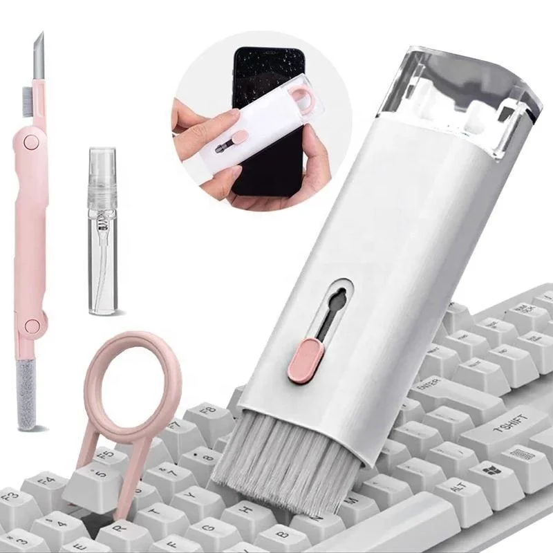 7-in-1 Computer Keyboard Cleaner Brush Kit Earphone Cleaning Pen For Airpods 3 Pro Headset Cleaning Tool Key Puller