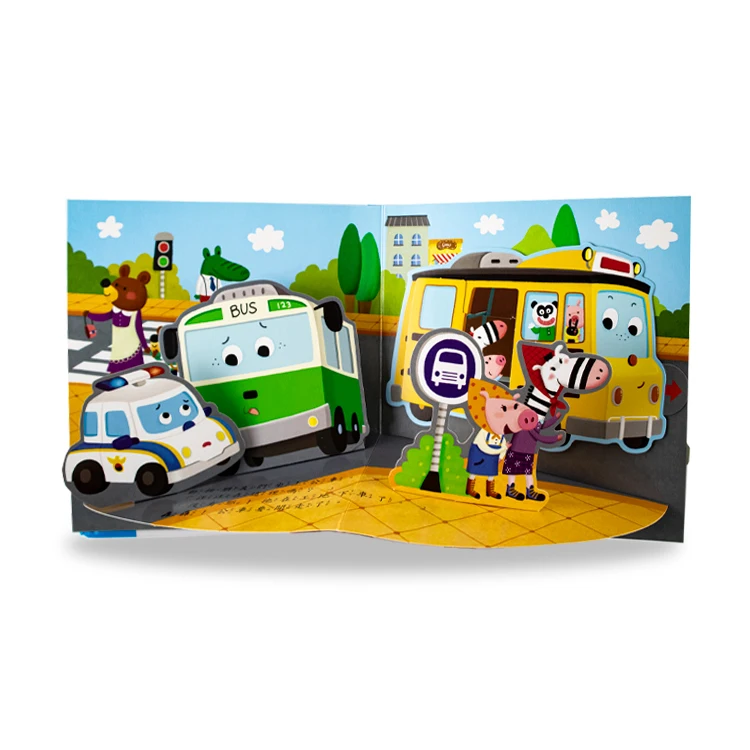 Books Kids Custom Children 3D Pop-Up Hardcover Pop Up Book Paperboard Printing