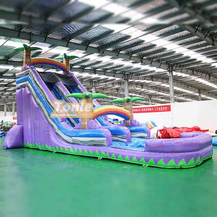 commercial kids purple marble inflatable water slide for sale