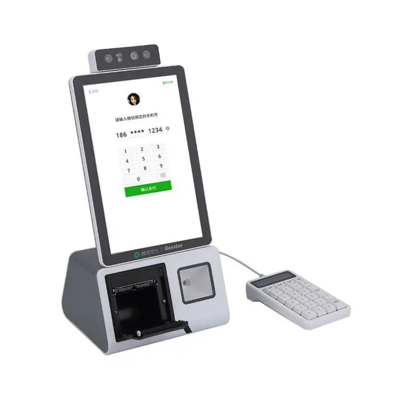 New kiosk With QR Scanner Prin screen Touch Screen Pos Terminal Android Pos System Cashier Machine Pos Cash Register Supermarket