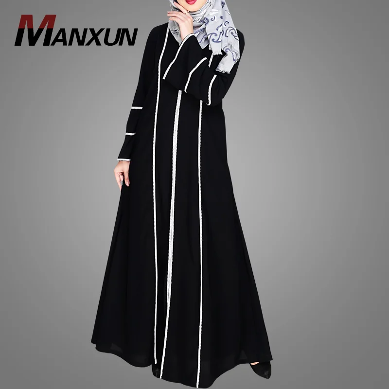 Fashion Caftan Kimono Cardigan Front Open Abaya Classic Flare Sleeve Dubai Kimono Cardigan Muslim Dress