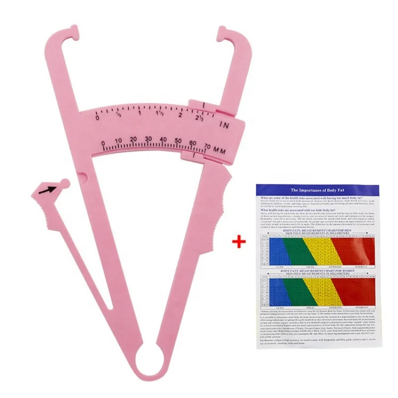 Fat Thickness Tape Gauge Gym Trainers Tester Measuring Analyzer Fitness Measurement Ruler Body Fat Caliper