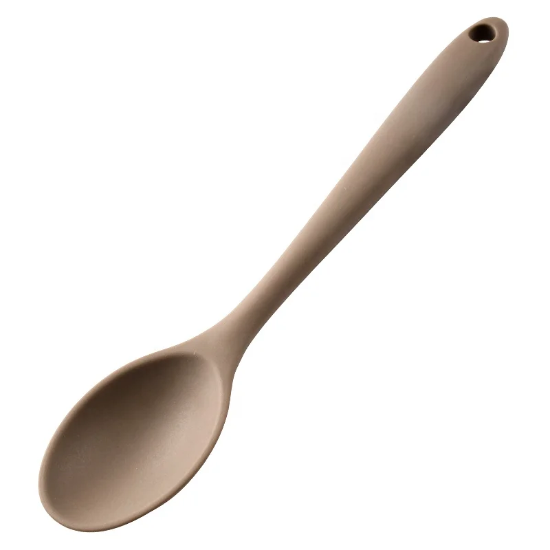 Customized Silicone Mixing Spoon Kitchen Gadgets Utensil Soup Spoons for Eating Salad Stirring Cooking Spoon