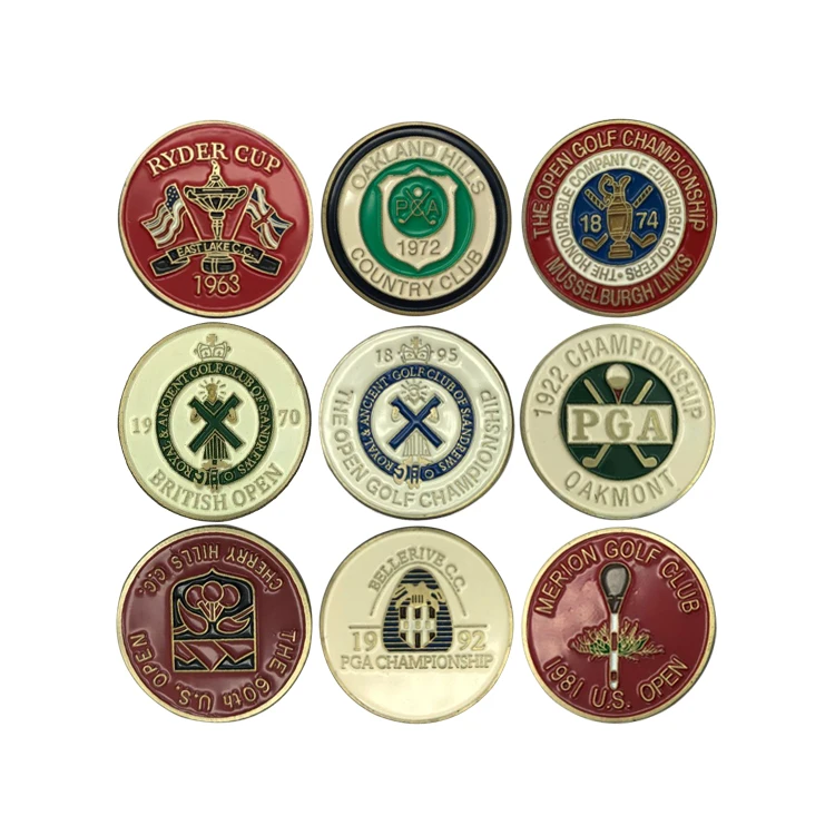 Custom Logo Metal Soft Enamel Lapel Pins Hats Magnetic Hat Clips Golf Ball Marker for Lsd