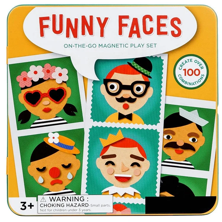 Funny Face Magnetic Travel Play Set  Fun Game for Families, Ideal for 2-4 Players Travel Game for Kids with Handy Portable Tin