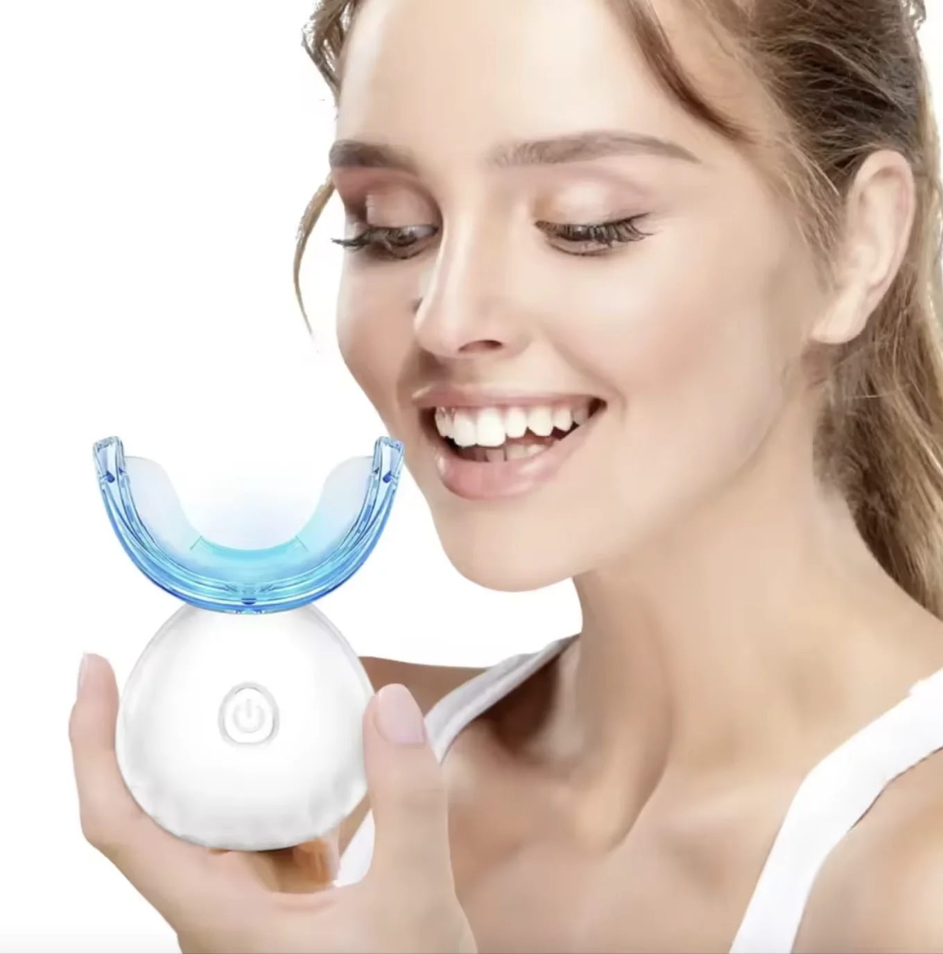 Hope Medical Wholesale Teeth Whitening Kit Rechargeable Cordless LED Light with Red Blue Ray Peroxide Free Wireless Dental Usage