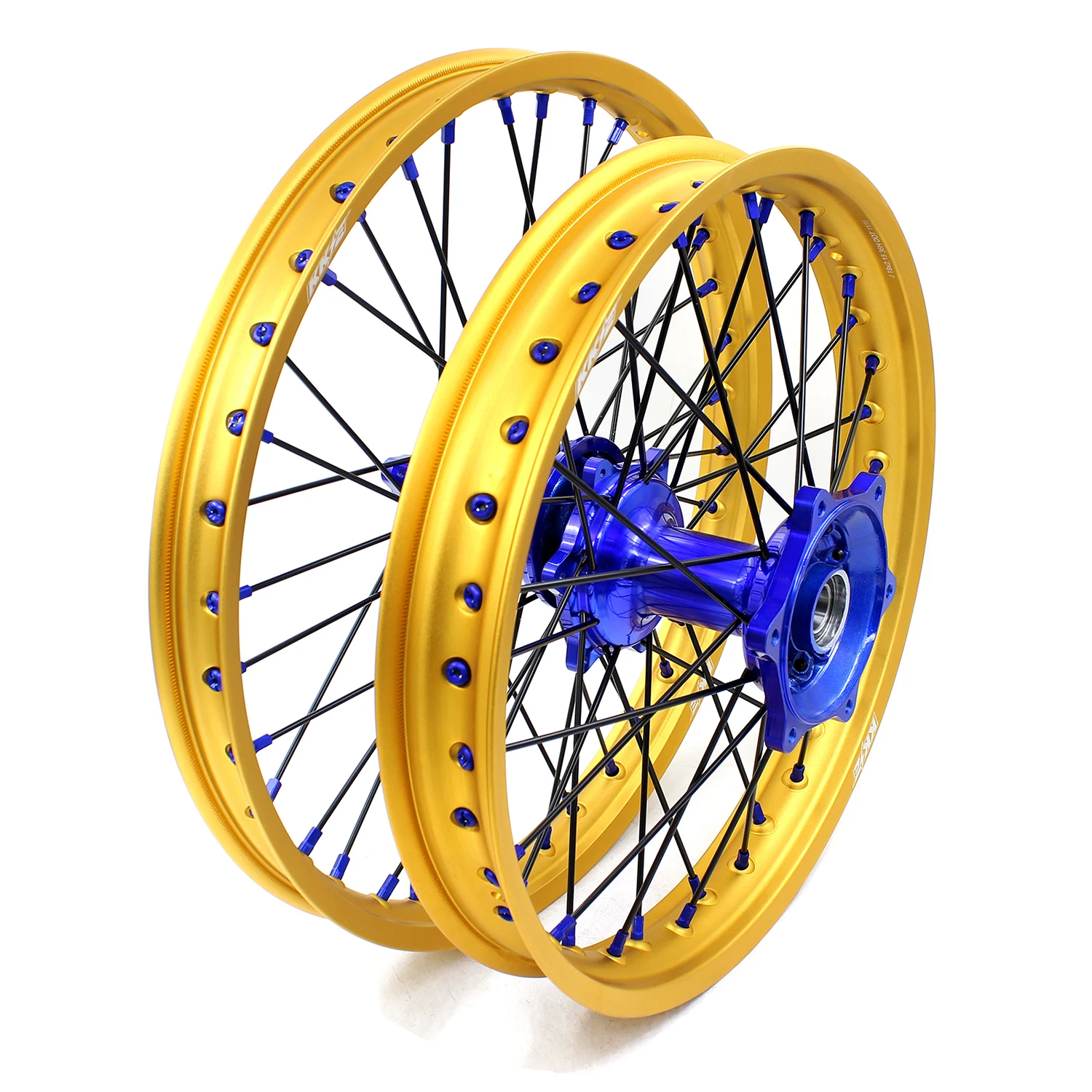 KKE Motorcycle 21/19 Cast Wheels Rims Set for YAMAHA YZ125 YZ250 1999-2022 YZ250X 2016-2022 YZ450F 2003-2022 with Gold Matt Rims