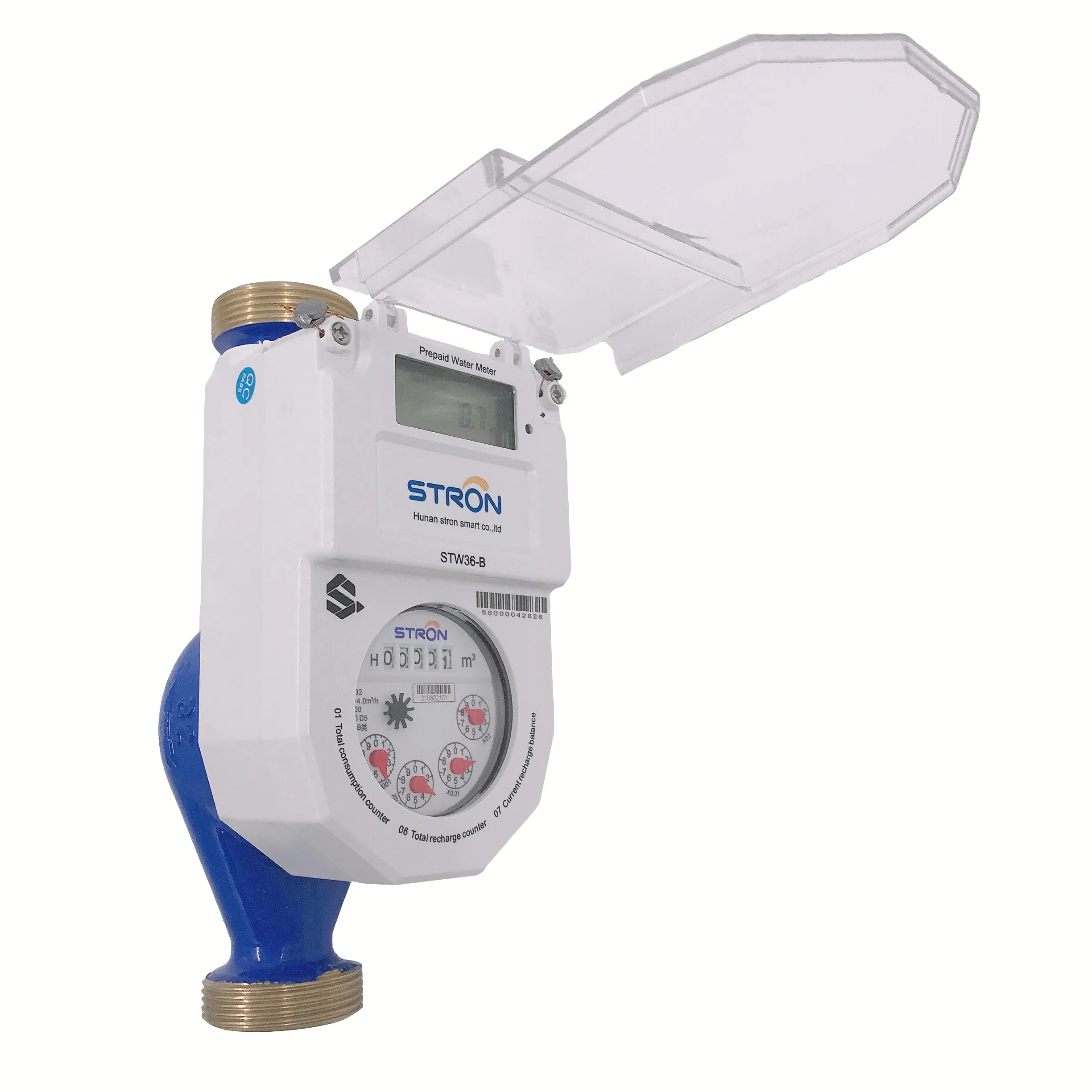 STS Prepaid DN15/DN20/DN25 Brass Multi-jet Dry Dial R100 Water Meter with UIU