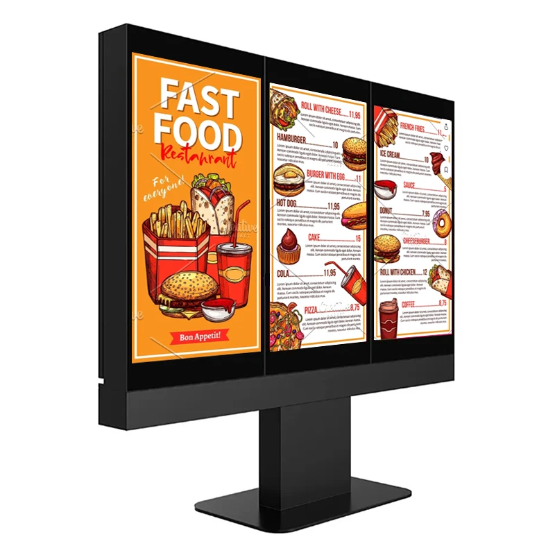 Samidisplay 55 дюймов 4K 2500Nits двухэкранный Привод Через Панель меню ЖК-дисплей цифровой для ресторанов