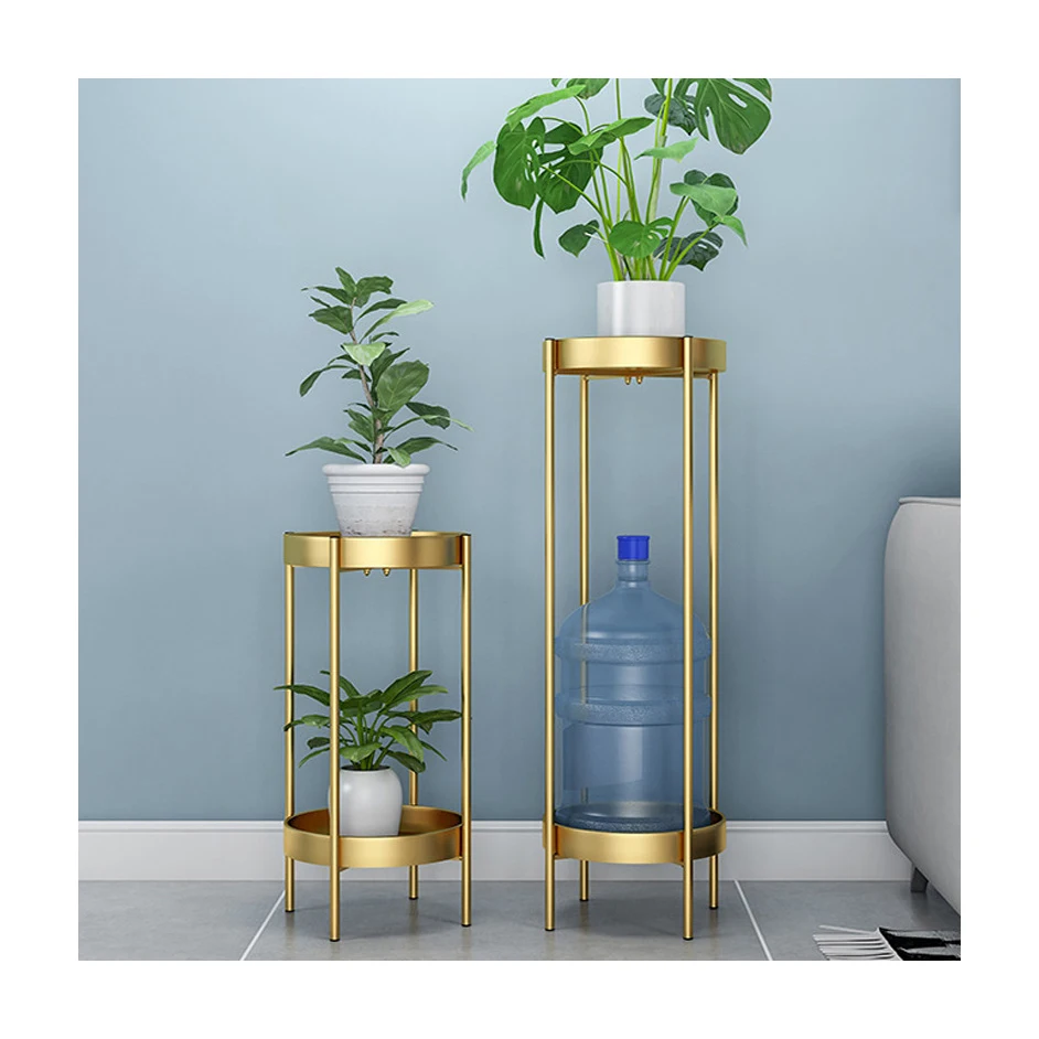 2 Tier Wedding Indoor Iron Shelf Metal Tall Gold Display Designs Planter Pot Plant Flower Stand