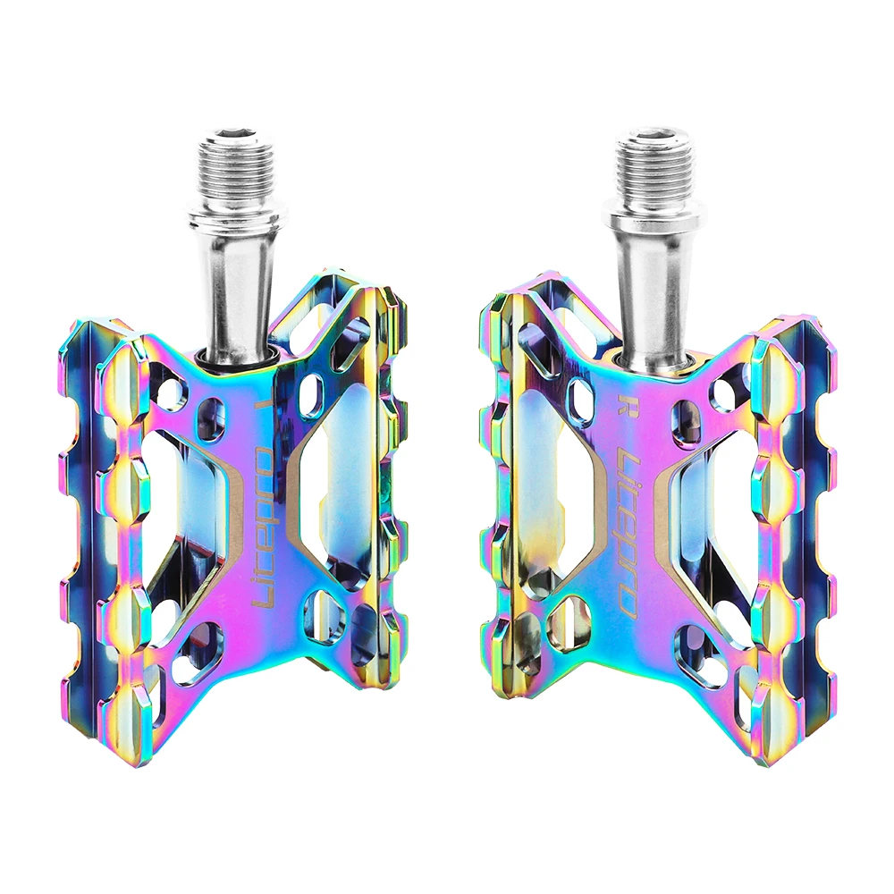 Aluminum Alloy Rainbow CNC Integrated Colorful Bearing Bicycle Pedal For MTB Folding Bike Kid Bike Road Bike