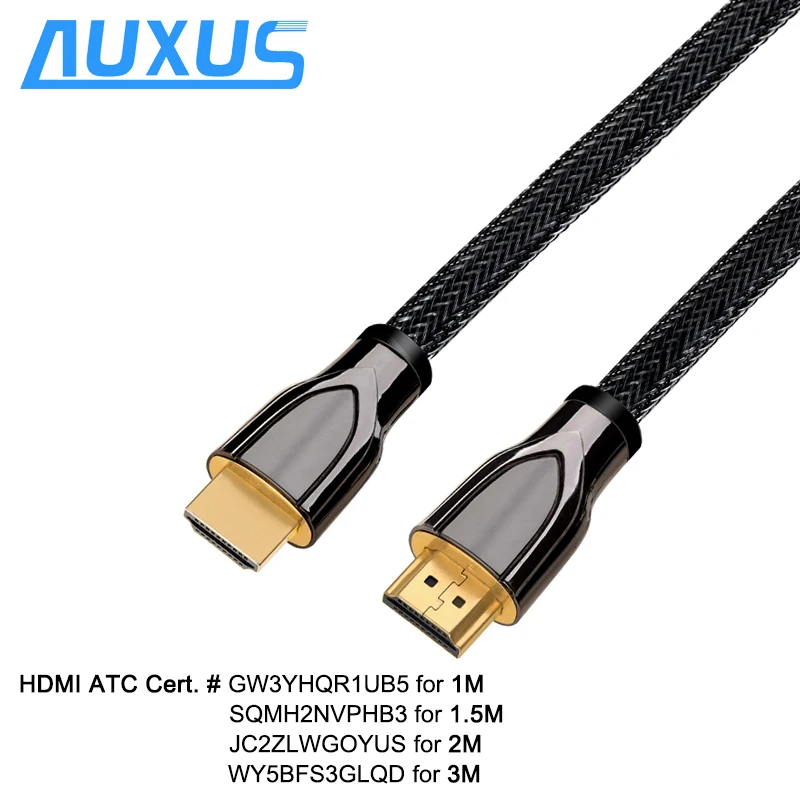 Высокоскоростной кабель HDMI-HDMI сертификация YUV444 3D 8K @ 60 Гц 4K 120 48 Гбит/с золотой HDMI-кабель для