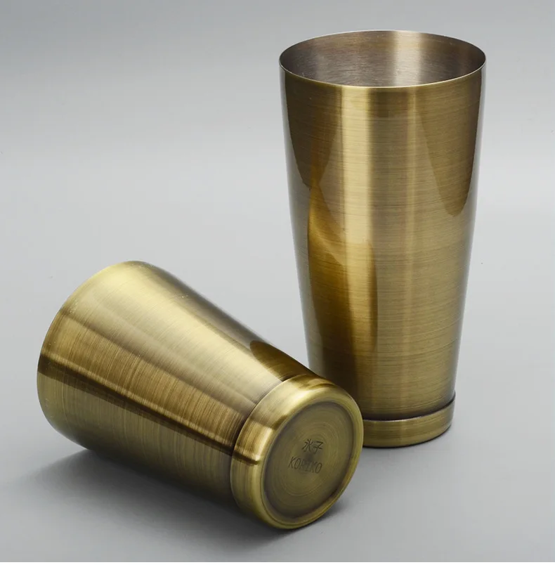 SJ High Quality Boston Cocktail Shaker  Black Gold Rose gold Bronze 18 oz and 28 oz Stainless steel Cocktail Shaker Tin Set