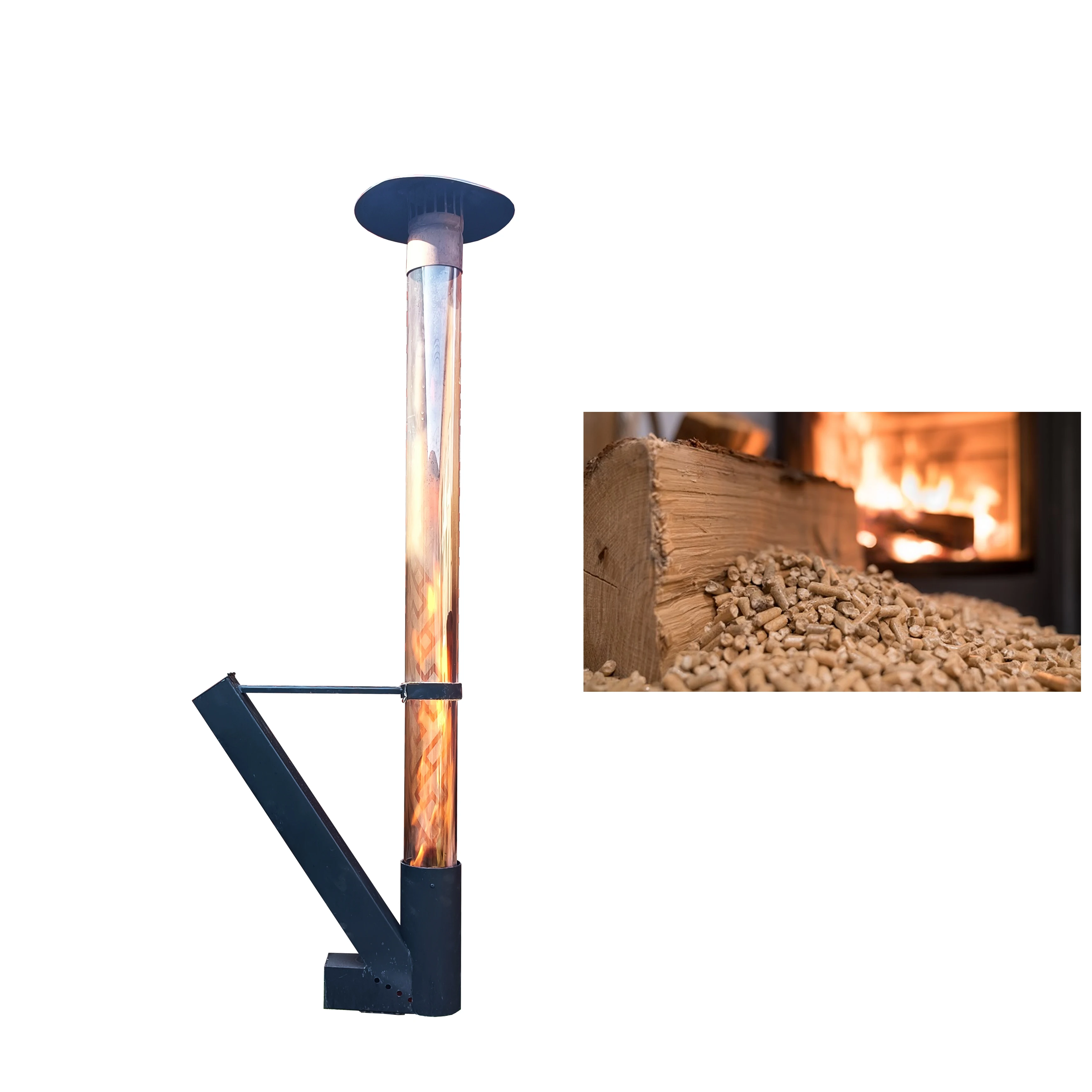 Outdoor Low Cost Pellet Stove Garden Fire Torch Freestanding Wood Pellet Patio Heater Stove