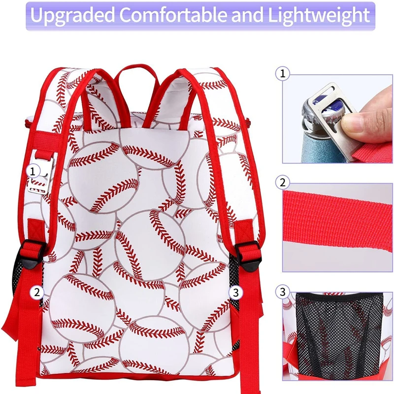 Sports Softball Cooler Bag Leak Proof Cooler Bag Baseball Insulated Cooler Backpack for Lunch Travel Beach Camping Picnic