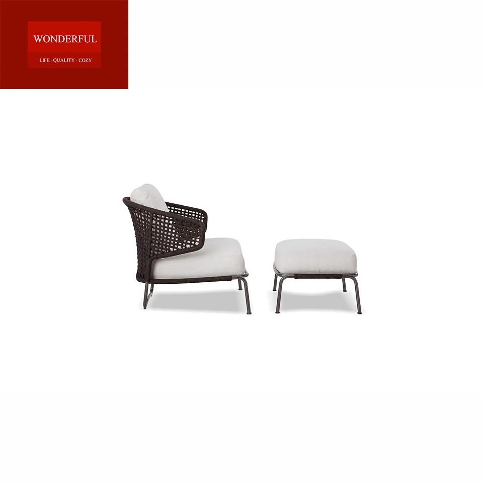 Wholesale Best Sales Outdoor Rope Wood Sofa Set Furniture Modern For Restaurant