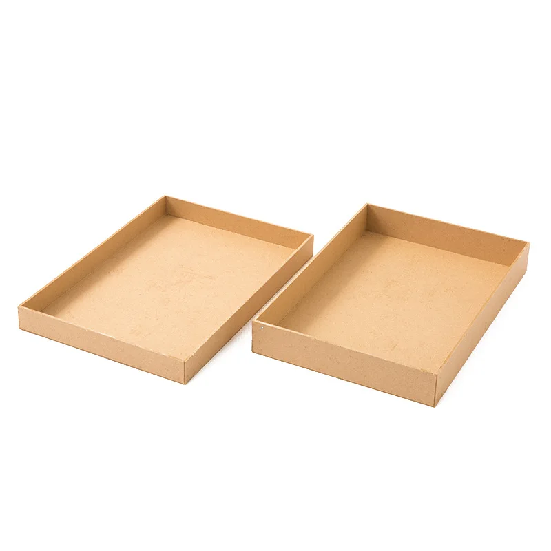 Natural Kraft folding cardboard gift boxes with separate cover off lid