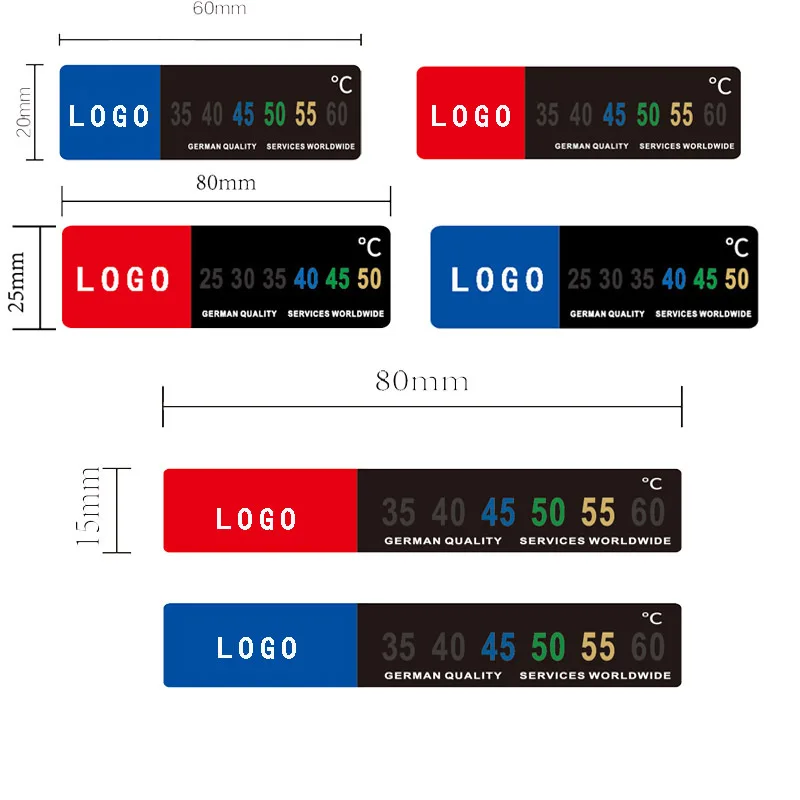 Magic measured temperature color changing sticker thermometer valve