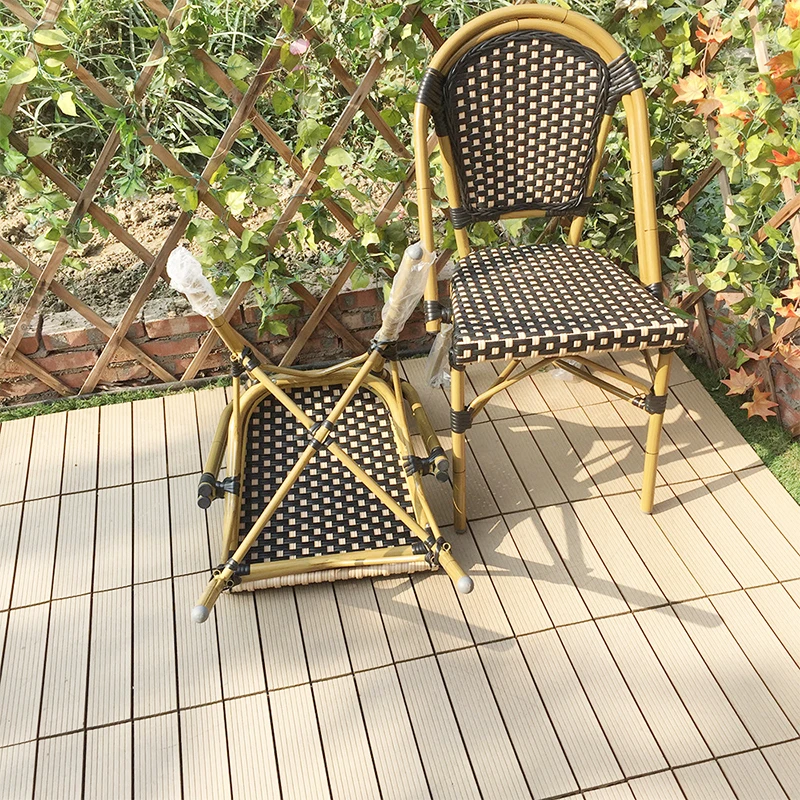 wholesale aluminum bamboo outdoor rattan french bistro chairs garden furniture dinning chairs
