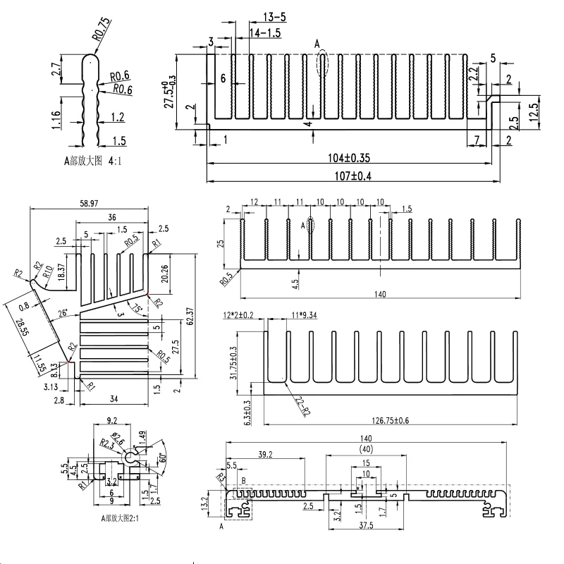 Hot sale Custom industrial aluminum extrusion profile for triangular radiators