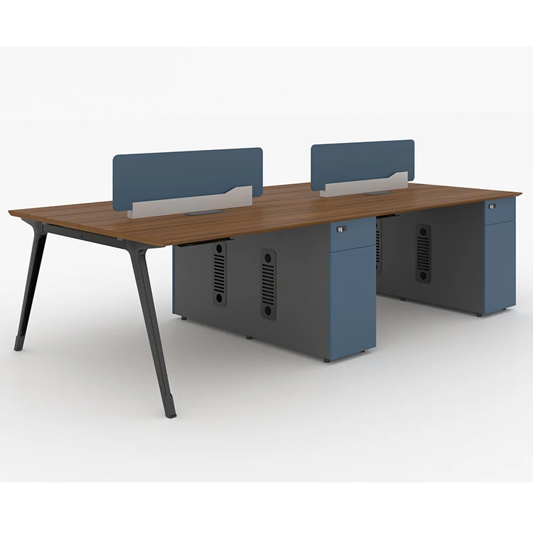 Hot sale  Customized Modern 1/2/4/6/8 Seaters Workstation Furniture Steel Frame Wood Tabletop Office Tables