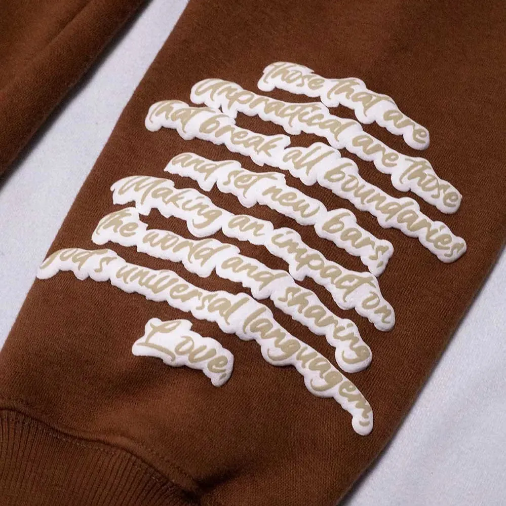 huili manufacturer oem unisex streetwear full face zip hoodie custom heavyweight 3d puff printing graphic hoodies for men