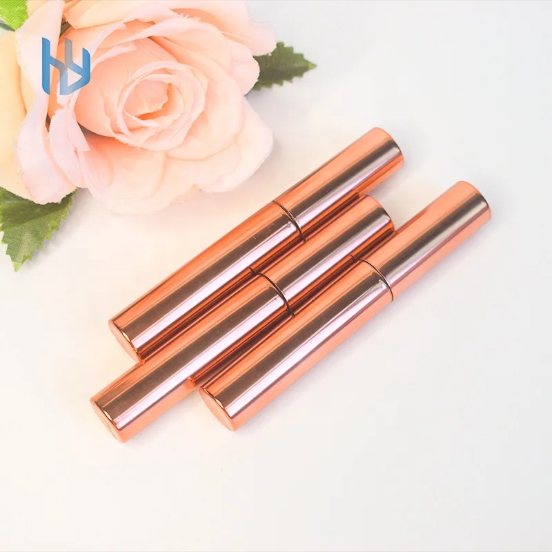 Hot selling OEM high quality round eyeliner glue tube ABS 10ml rose gold Private Label Eyelash Serum tube