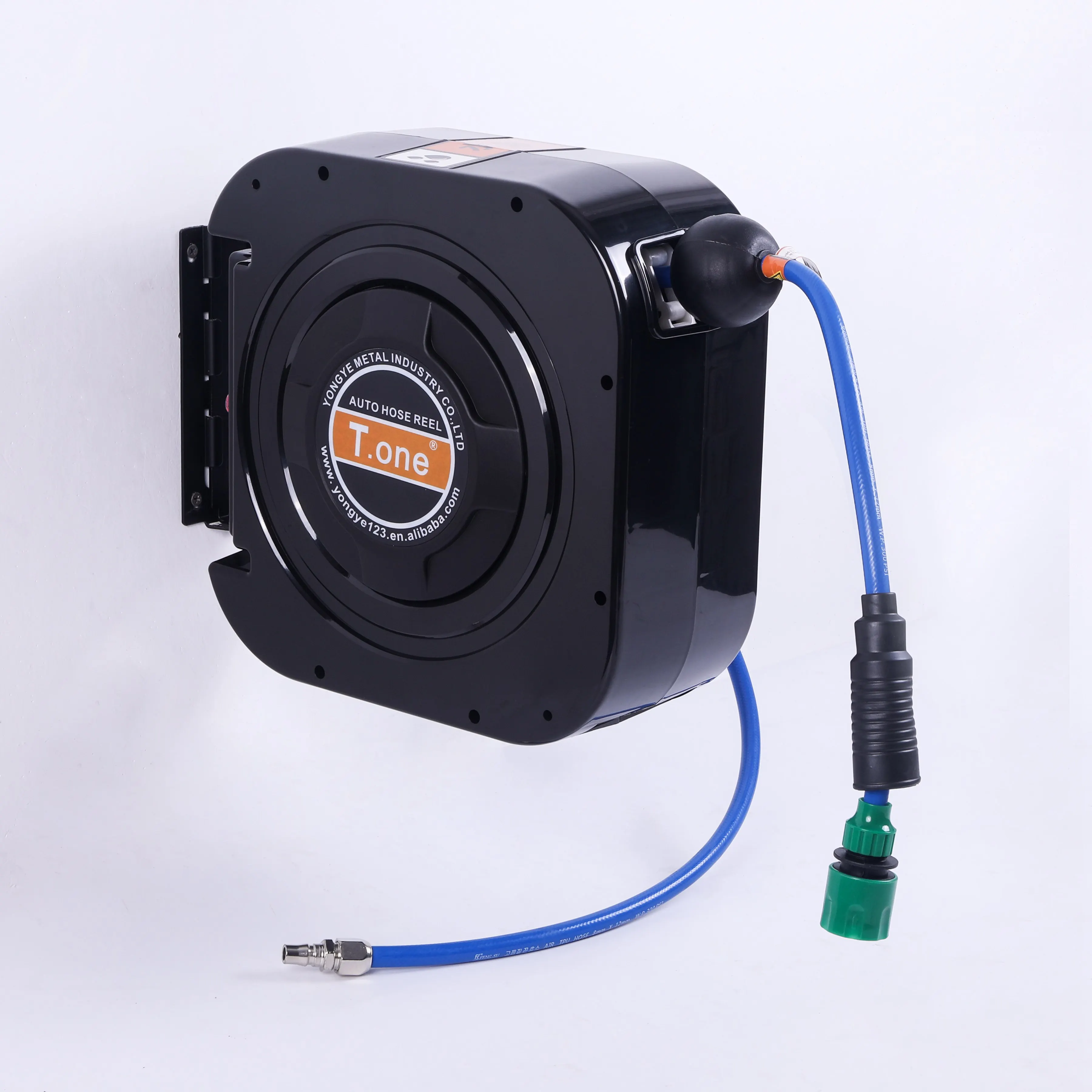 Stainless Steel Airline Twin Welding Retractable Garden Wall Mount Swivels Air Water Hose Reel