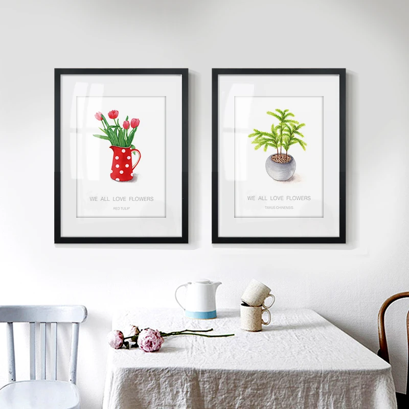 modern flower and plant nursery wall picture art mdf frame decorative painting